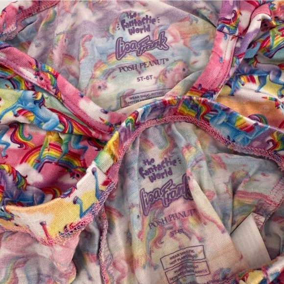 Posh Peanut X Lisa Frank Unicorn Markie Short Pajamas Set Size 5T 6T 5 6 - Picture 2 of 3